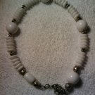 Adjustable clasp fits 10"-13" handcrafted white rondelle anklet