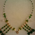 Unique handcrafted 11" 1 of a kind  emerald green fashion anklet