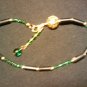 handcrafted emerald green 10" fashion anklet
