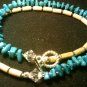 handcrafted 9" turquoise double wrap around