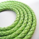 1 Meter ( 1 Yard ) of 6mm Light Fern ( Green ) Round Braided Bolo Leather Cord
