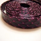 1 Meter ( 1 Yard ) of 8mm Leopard Line ( Purple Red ) Flat Leather Like Cord