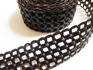 1 Meter ( 1 Yard ) of 50mm Deep Brown Flat Leather Like Cord