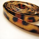 1 Meter ( 1 Yard ) of 6.5mm Leopard Line ( Gold Black Orange ) Flat Leather Like Cord