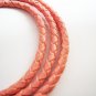 1 Meter ( 1 Yard ) of 4mm Light Pink Round Braided Bolo Leather Cord