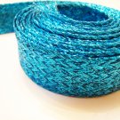 1 Yard of Metalic Blue Braided Horsehair Ribbon for Hair , Clothes or Jewelry Accessories