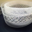 1 Yard of White with Silver Colour Horsehair Braid Crinoline