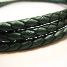 1 Yard of 4mm Green Round Metallic Braided Bolo Leather CordFrom heaedges