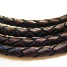 1 Yard of 4mm Dark Brown Round Braided Bolo Leather Cord