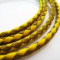 1 Yard of 4mm Yellow and Brown Round Braided Bolo Leather Cord