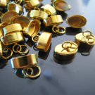 Finding - 10 pcs Gold Oval Shape Ends Cap with Loop with Open Jump Ring