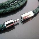 2 Pairs of Silver Open Round Buckle Ends Clasp Connector 17mm x 5mm ( Inside 4mm Diameter )