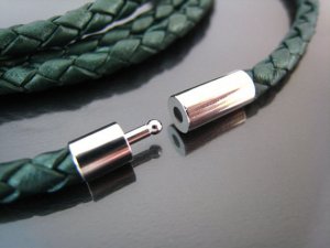 2 Pairs of Silver Open Round Buckle Ends Clasp Connector 17mm x 5mm ( Inside 4mm Diameter )