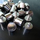 Finding - 6 pcs Silver Leather Cord Ends Cap with Loop For Round Leathers 14mm x 10mm
