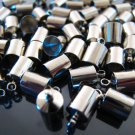 Finding - 10 pcs Silver Round Tone Cord End Buckle Cap with Loop for Leathers 10mm x 6mm