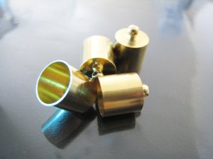 Finding - 6 pcs Gold Leather Cord Ends Cap with Loop For Round Leathers 14mm x 10mm