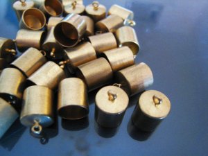 Finding - 6 pcs Gold Leather Cord Ends Cap with Loop For Round Leathers 12mm x 7mm