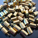 Finding - 10 pcs Gold Round Tone Cord End Buckle Cap with Loop for Leathers 9mm x 5mm