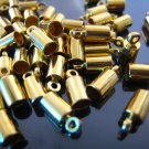 Finding - 10 pcs Gold Round Tone Cord End Buckle Cap with Loop for Leathers 8mm x 4mm