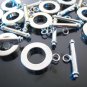 Finding - 2 Pairs of Silver Round Buckle Ring 15mm x 19mm and Bar 20mm
