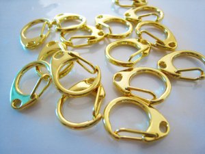 Finding - 2 pcs Gold Solid Lobster Claw Large Clasp Closure Toggle Buckle 19mm x 24mm