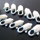 Finding - 10 pcs Silver Mini Lobster Claw Clasp Closure Buckle 12mm x 5mm