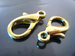 Finding - 4 pcs Gold Extra Large Solid Lobster Claw Clasp Closure Buckle 23mm x 12mm