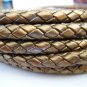 1 Yard of 6mm Metallic Gold Round Braided Bolo Leather Cord