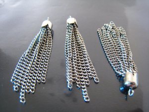 Finding - 4 pcs of Silver Plated Tassel Charms ( 44mm in length )