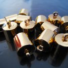 6 pcs Gold Leather Cord Ends Cap with Loop For Round Leathers 12.5mm x 9mm ( inside 8mm Diameter )