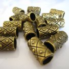 4 pcs Antique Brass Round Cylinder Tubes for Leather Making 22mm x 9mm ( inside 7mm Diameter )