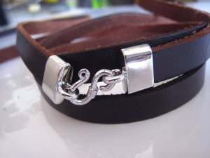 1 Set Silver Large End Cap with S Hook Clasp Connector For Leathers Craft