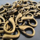Finding - 4 pcs Anqitue Brass Solid Lobster Claw Clasp Closure Buckle 18mm x 9mm