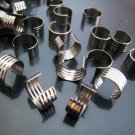 6 pcs Silver Plated Smallest Adjustable Crimp Round Tone Tube Curve Fold Over