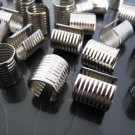 6 pcs Silver Plated Adjustable Crimp Round Tone Tube Curve Fold Over
