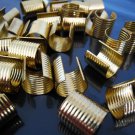 6 pcs Gold Plated Very Large Adjustable Crimp Round Tone Tube Curve Fold Over