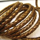 .1 Yard of 6mm Metallic Copper Round Braided Bolo Genuine Leather Cord