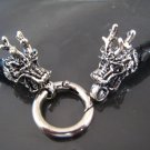 1 Sets Silver Dragon Head Toggle & Clasp with Openable Ring( Inside 8mm Diameter )