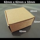 2pcs Brown Kraft Box Paper Box Gift Boxes Gift Wrapping 62mm x 62mm x 32mm