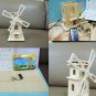 Solar Energy DIY wooden 3D puzzle Windmill