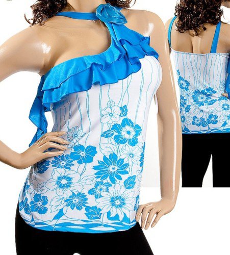Blue and white blouse -SMALL, MEDIUM, LARGE