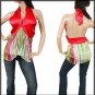 Red and Green Halter blouse SMALL - MEDIUM - LARGE