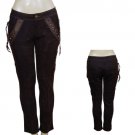 Brown Pants with Tasseled Detail SMALL, MEDIUM