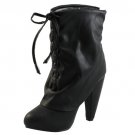 Black  Booties with 4.5 inch heel 6 -7 -7.5 - 8.5 - 9 - 10