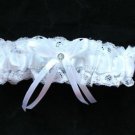White Stretch Wedding Garter with Lace