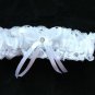 White Stretch Wedding Garter with Lace