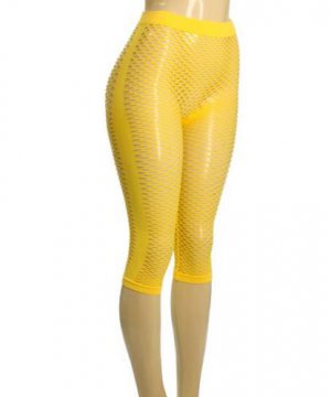Yellow Fishnet Leggings ONE SIZE FITS ALL