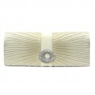 Beige Coloured Clutch with Front Gathers and Accents