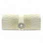 Beige Coloured Clutch with Front Gathers and Accents