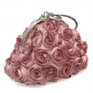 Pink Rose Inspired Evening Bag with Chain Strap
